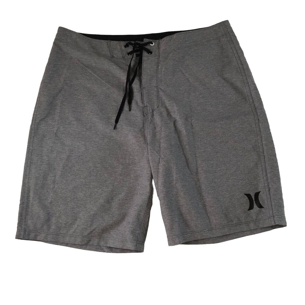 Hurley Mens Board Shorts Gray Heathered Swimwear Trunks Size 32